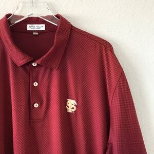 Peter Millar San Francisco 49ers 2XL Polo Golf Shirt Red Gold Football UPF 50+